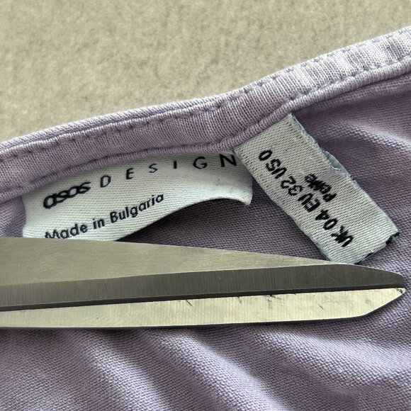 ASOS Design Petite Lilac Crop Cami with Ruched Front and Spaghetti Straps - Picture 4 of 7